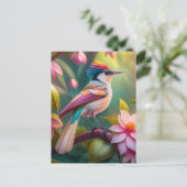 Rainbow Crested Jay Fantasy Bird Briefkaart (Staand voorkant)