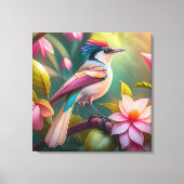 Rainbow Crested Jay Fantasy Bird Canvas Afdruk (Voorkant)