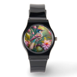 Rainbow Crested Jay Fantasy Bird Horloge