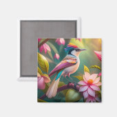 Rainbow Crested Jay Fantasy Bird Magneet (Voorkant / Achterkant)