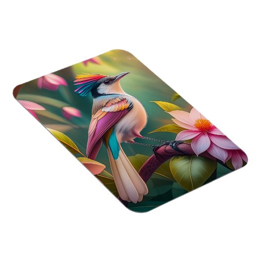 Rainbow Crested Jay Fantasy Bird Magneet (Rechterzijde)