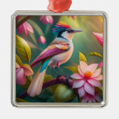 Rainbow Crested Jay Fantasy Bird Metalen Ornament (Voorkant)