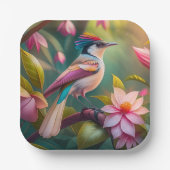 Rainbow Crested Jay Fantasy Bird Papieren Bordje (Voorkant)