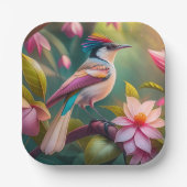 Rainbow Crested Jay Fantasy Bird Papieren Bordje (Voorkant)