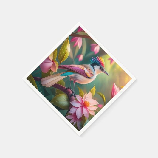 Rainbow Crested Jay Fantasy Bird Servet (Hoek)