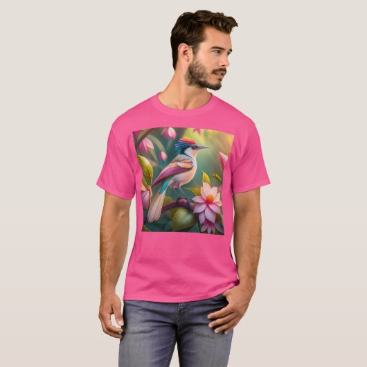 Rainbow Crested Jay Fantasy Bird T-shirt (Voorkant volledig)