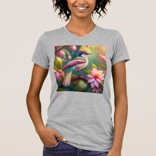 Rainbow Crested Jay Fantasy Bird T-shirt (Voorkant)