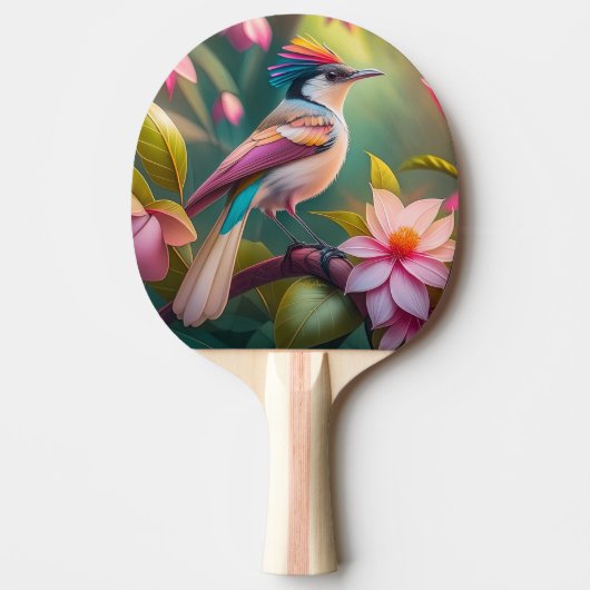 Rainbow Crested Jay Fantasy Bird Tafeltennisbatje (Voorkant)
