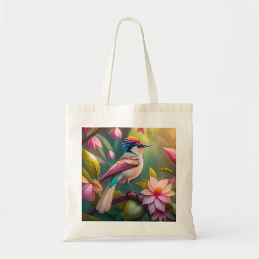 Rainbow Crested Jay Fantasy Bird Tote Bag (Voorkant)