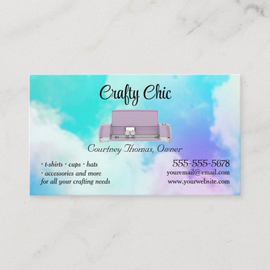 Rainbow Cricut Crafting Visitekaartje (Voorkant)