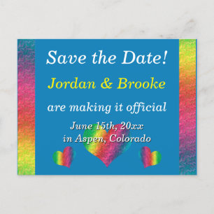 [Rainbow Crinkle Wedding] Harten Briefkaart Blauw