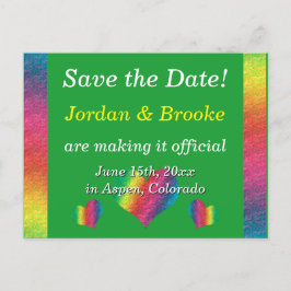 [Rainbow Crinkle Wedding] Harten Briefkaart Groen