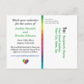 [Rainbow Crinkle Wedding] Harten Briefkaart Groen (Achterkant)