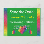 [Rainbow Crinkle Wedding] Harten Briefkaart Groen (Voorkant)