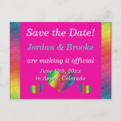 [Rainbow Crinkle Wedding] Harten Briefkaart Roze (Voorkant)