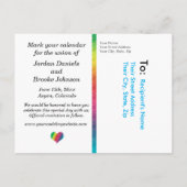[Rainbow Crinkle Wedding] Harten Briefkaart Zwart (Achterkant)