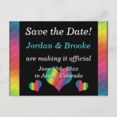 [Rainbow Crinkle Wedding] Harten Briefkaart Zwart (Voorkant)