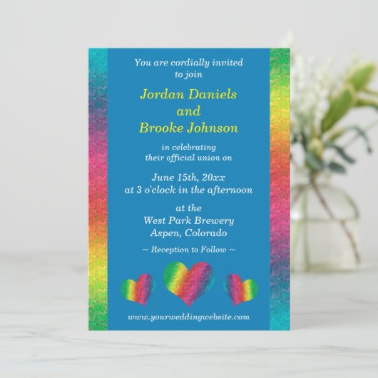 [Rainbow Crinkle Wedding] Harten Moderne Blauw (Staand voorkant)