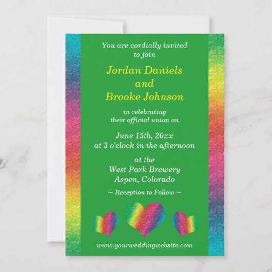 [Rainbow Crinkle Wedding] Harten Moderne Groene (Voorkant)