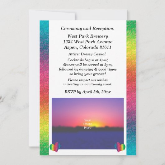 [Rainbow Crinkle Wedding] Harten Moderne Groene (Achterkant)