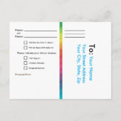 [Rainbow Crinkle Wedding] Harten RSVP-kaart Blauw Uitnodiging Briefkaart (Achterkant)