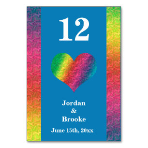 [Rainbow Crinkle Wedding] Heart Bar Menu Blauw Kaart