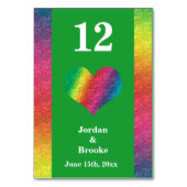 [Rainbow Crinkle Wedding] Heart Bar Menu Groen Kaart (Voorkant)