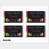 [Rainbow Crinkle Wedding] Heart Butterfly Black Rechthoekige Sticker (Vel)
