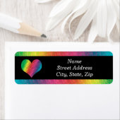 [Rainbow Crinkle Wedding] kleurrijk hart zwart Etiket (Insitu)