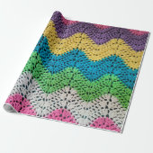 Rainbow Crochet Design Cadeaupapier (Uitgerold)