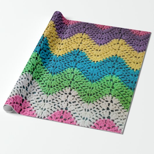 Rainbow Crochet Design Cadeaupapier (Uitgerold)