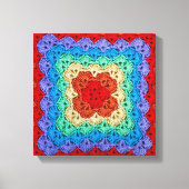 Rainbow Crochet Granny Square Canvas Afdruk (Voorkant)