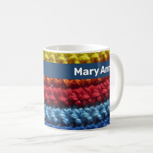 Rainbow Crochet met naam Koffiemok (Voorkant rechts)