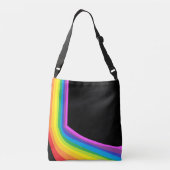 Rainbow Cross Body Bag Kleurrijke Curve Canvas tas (Achterkant)