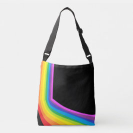 Rainbow Cross Body Bag Kleurrijke Curve Canvas tas