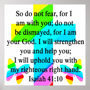  RAINBOW CROSS ISAIAH 41:10 ONTWERP POSTER