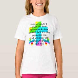  RAINBOW CROSS ISAIAH 41:10 ONTWERP T-SHIRT