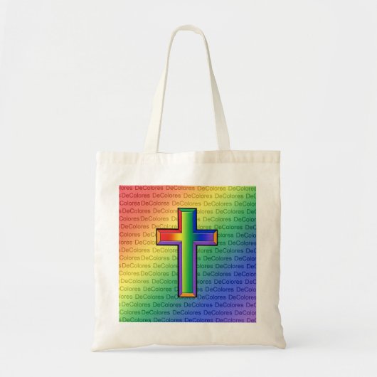 Rainbow Cross met DeColores Text Budget Canvas tas (Voorkant)
