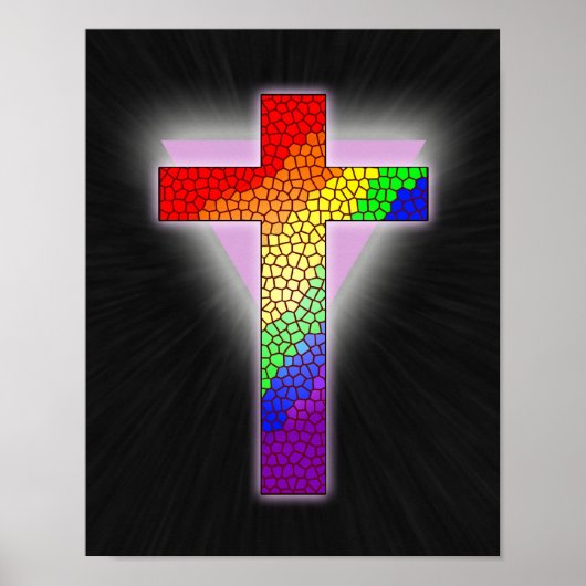 Rainbow Cross-print Poster (Voorkant)