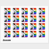 Rainbow Cross Progress Pride Flag Ally Vierkante Sticker (Vel)