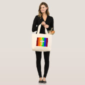 Rainbow Cross ROY G BIV Grote Tote Bag (Voorkant (model))