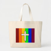 Rainbow Cross ROY G BIV Grote Tote Bag (Voorkant)