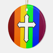 Rainbow Cross ROY G BIV Keramisch Ornament (Links)