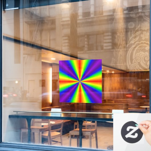 Rainbow Cross Window Cling Raamsticker (Cafe Raam)