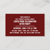 Rainbow Crowd, LGBTQ Pride Celebration nodigt Kaar Informatiekaartje (Achterkant)