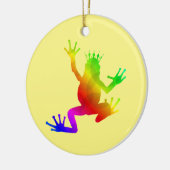 Rainbow Crowned Frog Keramisch Ornament (Links)