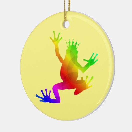 Rainbow Crowned Frog Keramisch Ornament (Links)