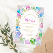 Rainbow Crystal Birthday Party Invitation Kaart