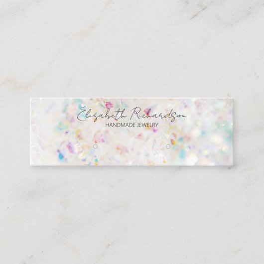 Rainbow Crystal Elegante Oorbel Houder Display Mini Visitekaartje (Voorkant)