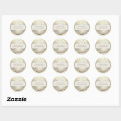 Rainbow Crystal en Gold Damask Return Address Ronde Sticker (Vel)